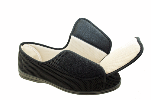 mens wide fitting slippers with velcro
