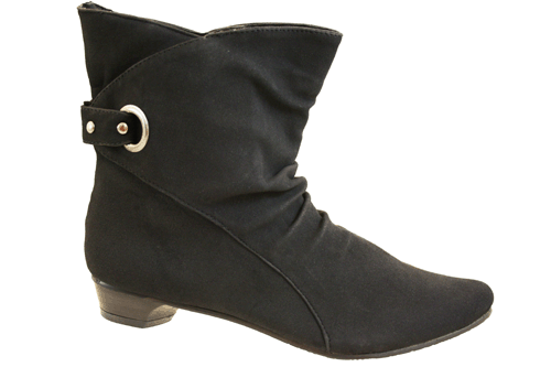 grey boots flat heel