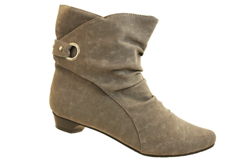 grey boots flat heel