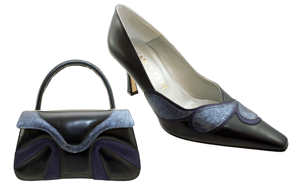 Navy Blue Designer Wedding Shoes 1